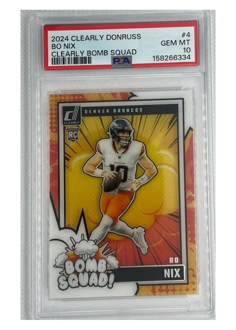 2024 Clearly Donruss Bomb Squad Bo Nix #4 card