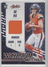 2024 Panini Absolute War Room Materials Bo Nix #WRM-BNX card