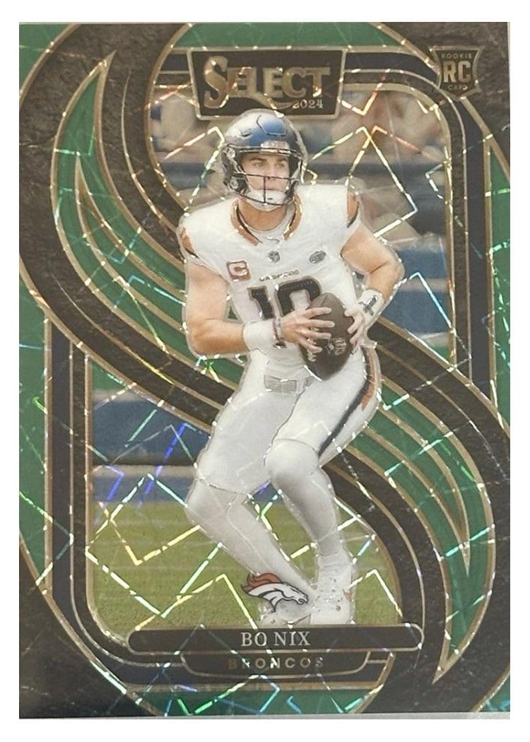 2024 Panini Select Bo Nix Green Prizm #117 card