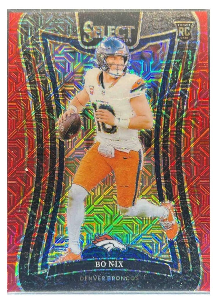 2024 Panini Select Bo Nix Red Disco Prizm #30 card