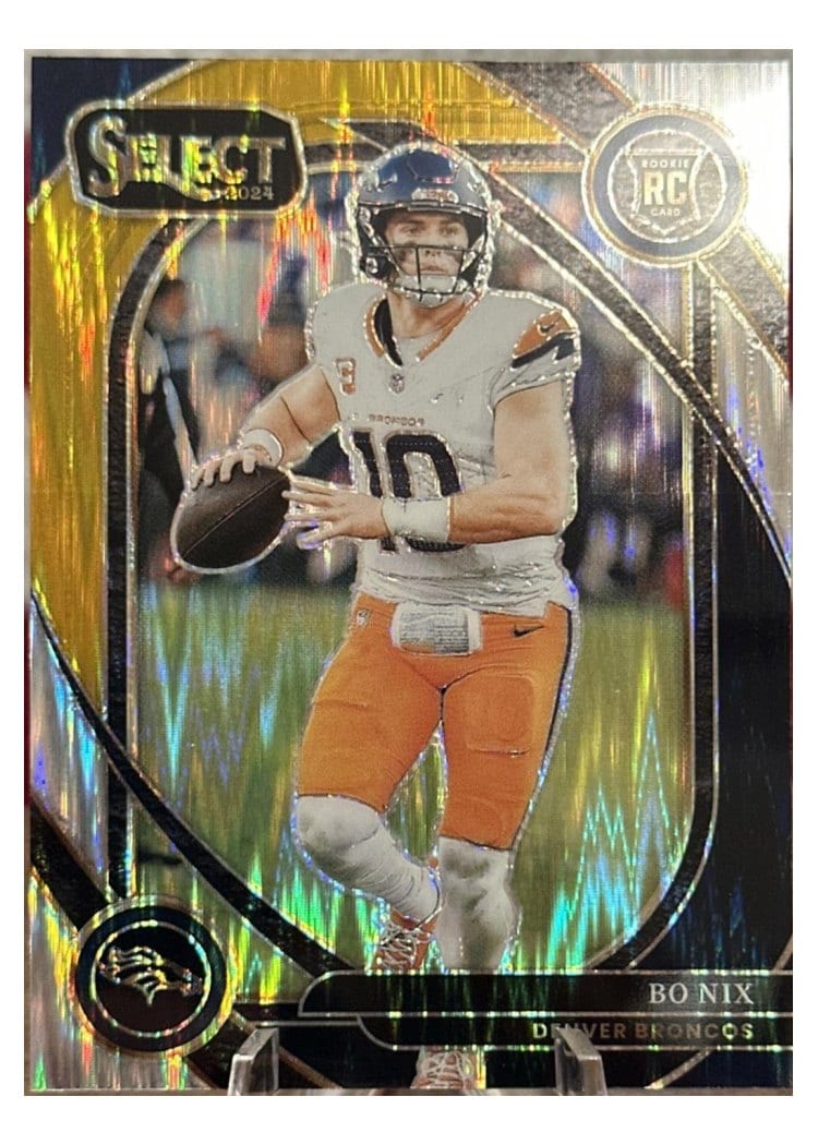 2024 Panini Select Base Set Bo Nix Gold Mojo #221 card