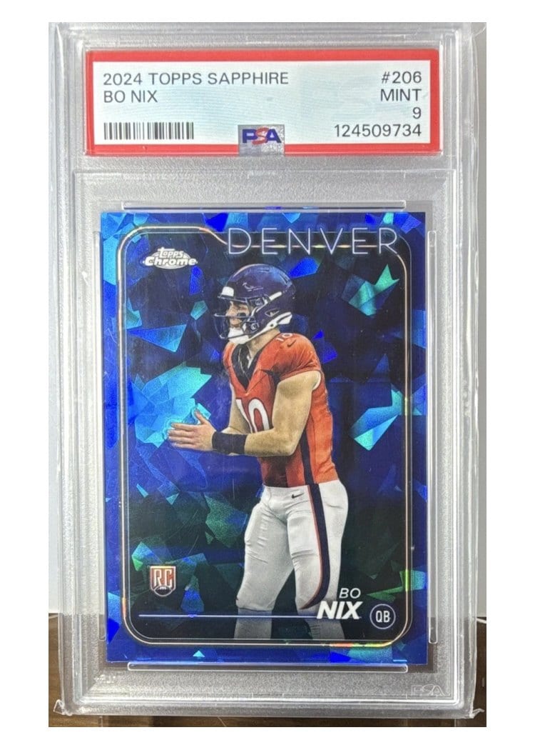 2024 Topps Chrome Sapphire Edition Base Set Bo Nix #206 card