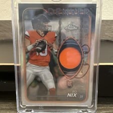 2024 Topps Chrome Topps Chrome Rookie Relics Bo Nix #CRR-BN card