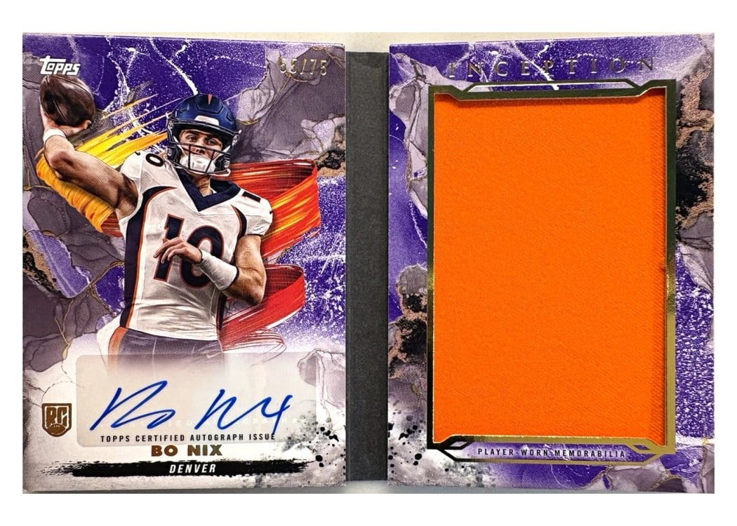 2024 Topps Inception Genesis Auto Relic Book Bo Nix #ARBC-BN card