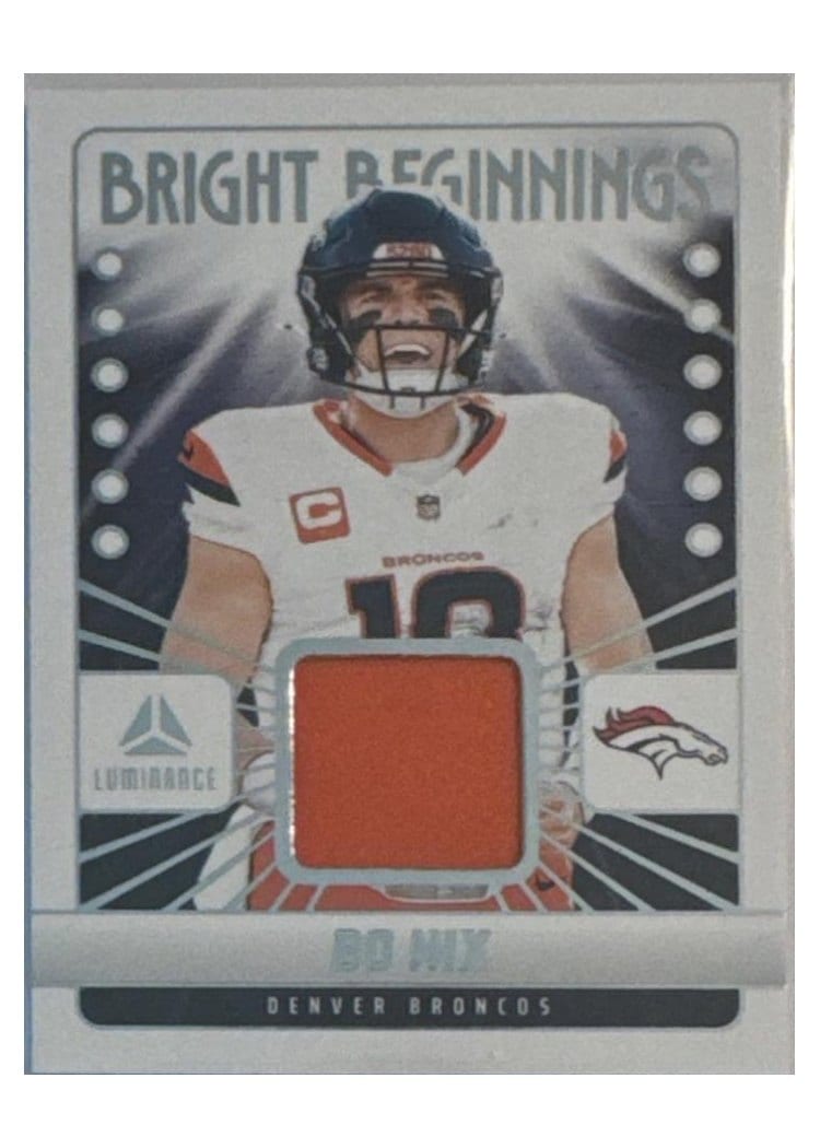 2025 Panini Luminance Bright Beginnings Relics Bo Nix #15