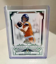 2025 Panini National Treasures Base Set Bo Nix #28 card