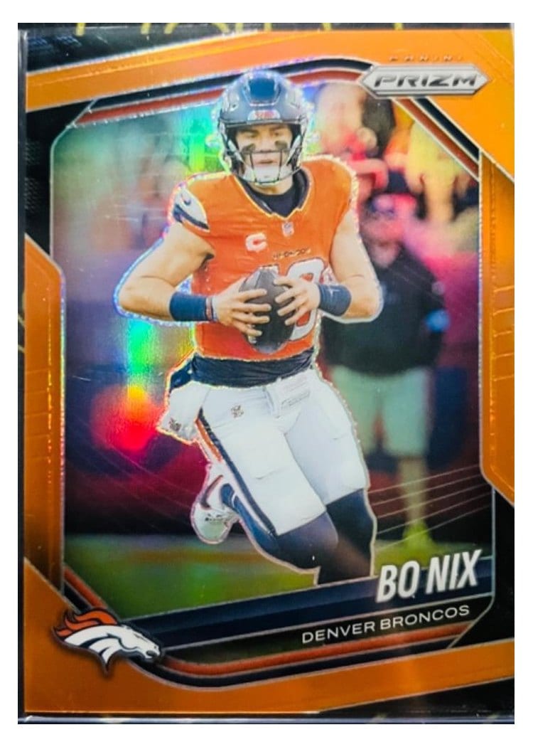 2025 Panini Prizm Base Set Bo Nix Orange #142 card