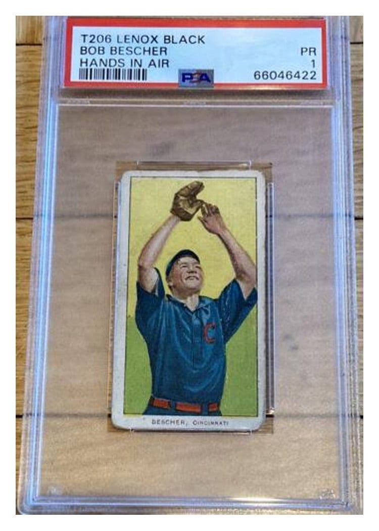 1909 T206 Lenox Black Bob Bescher card
