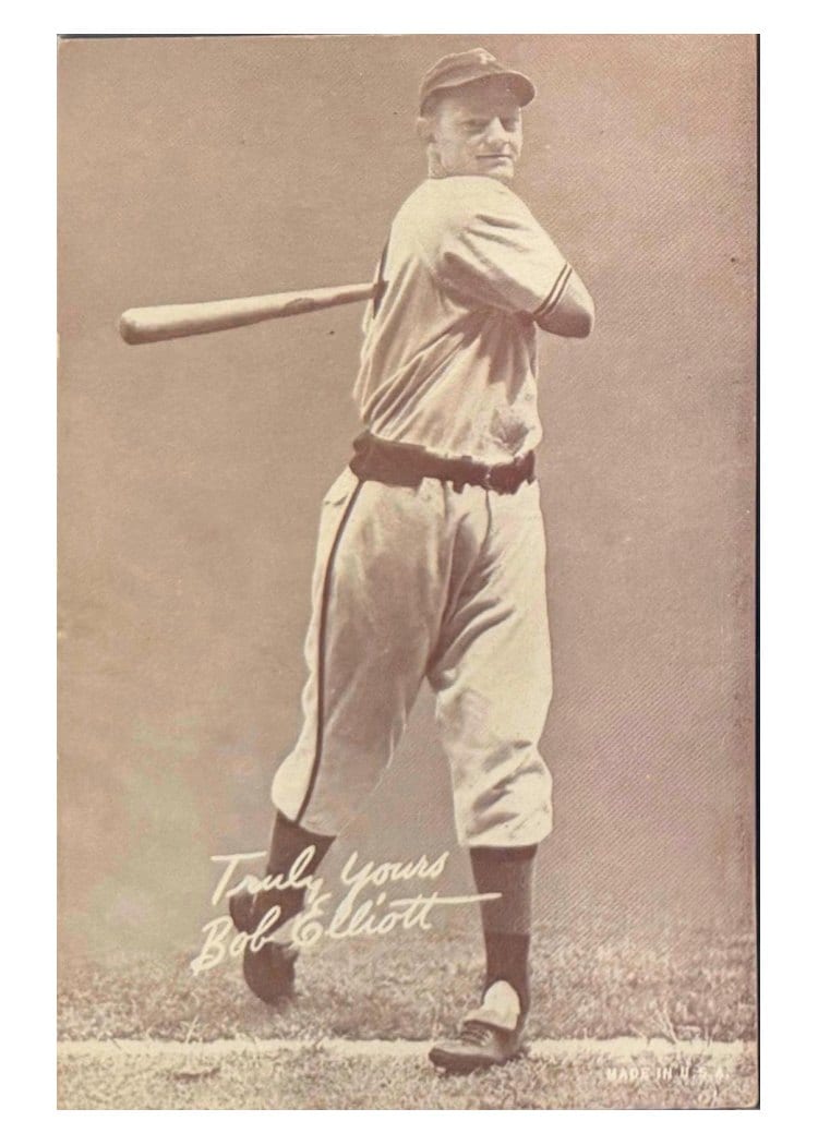 1939 Exhibits Salutation Bob Elliott card