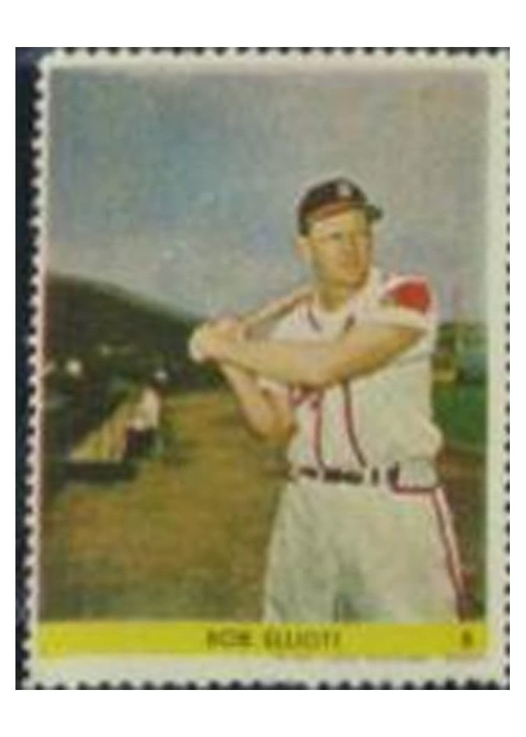 1949 Eureka Sportstamps Bob Elliott #8 card