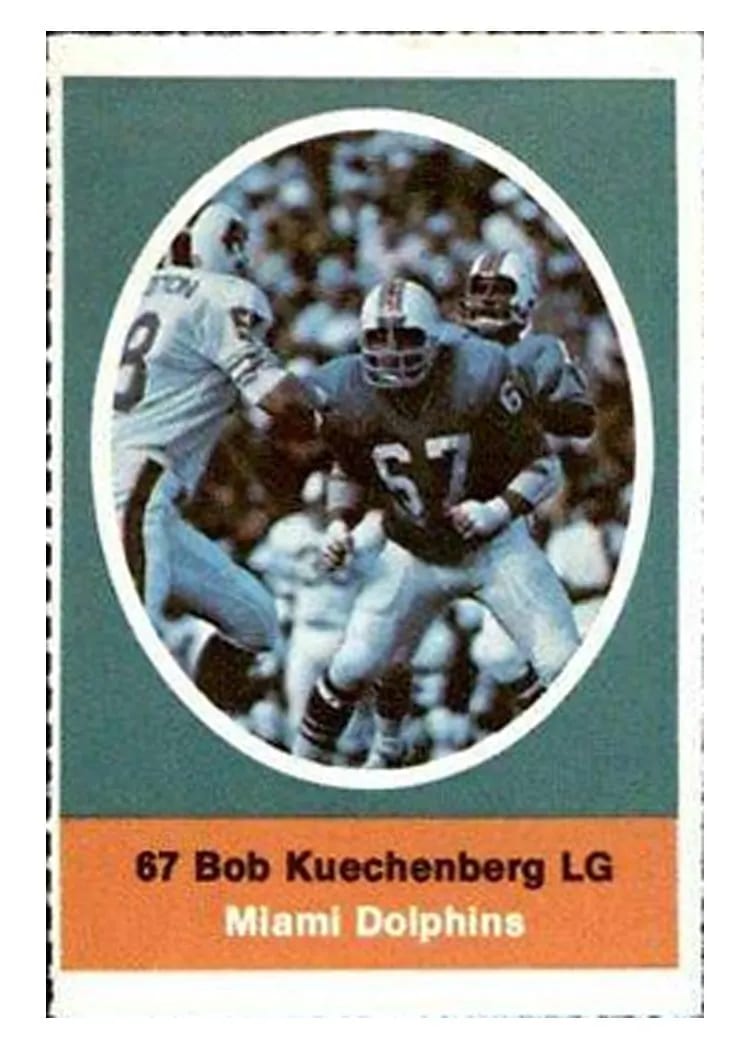 1972 Sunoco Stamps Bob Kuechenberg card