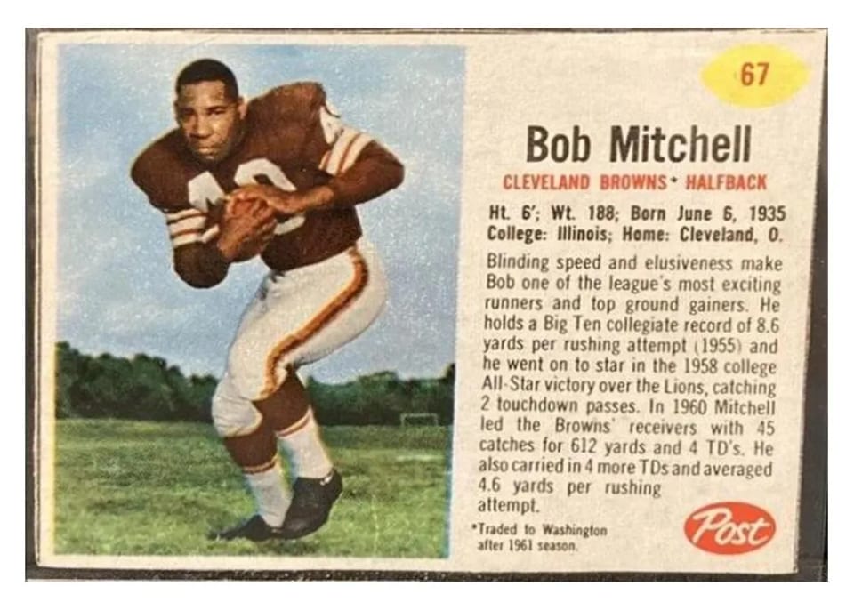 1962 Post Cereal Bob Mitchell #67 card