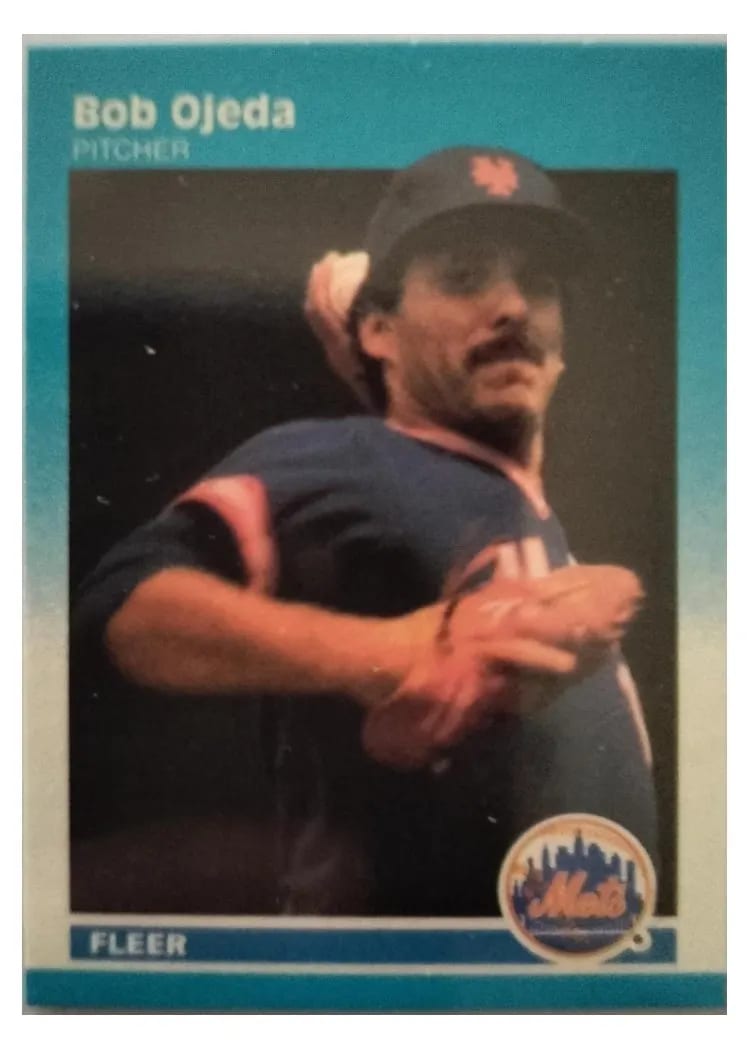 1987 Fleer Mini Bob Ojeda #77 card