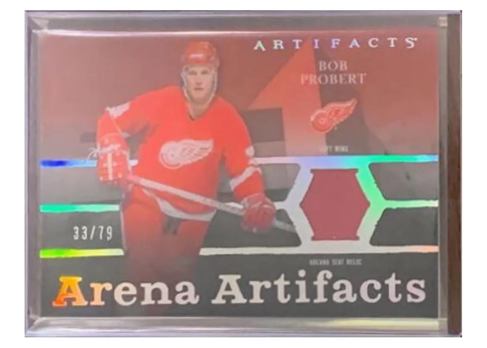 2021-22 Upper Deck Artifacts Arena Artifacts Bob Probert #JLA-BP card