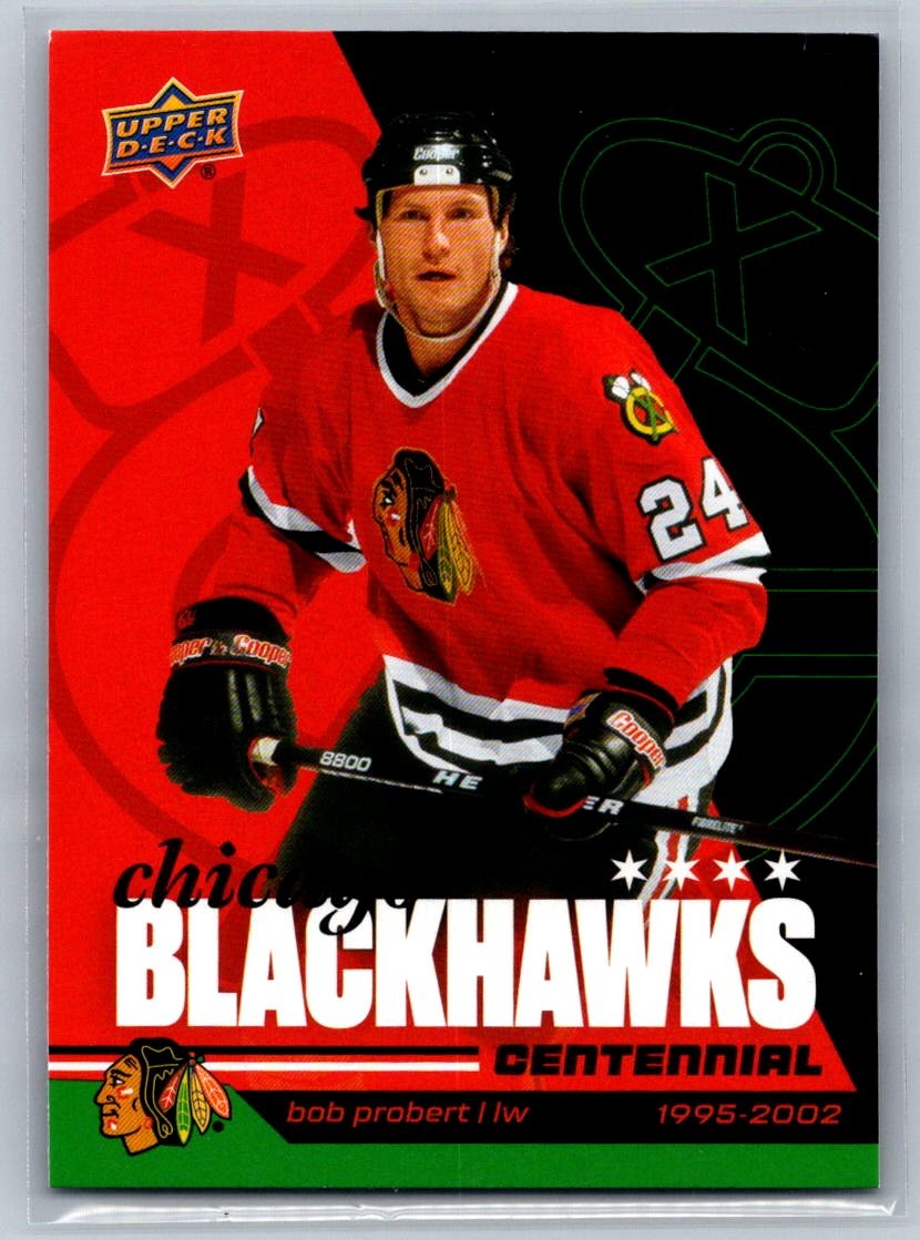 2025-26 Upper Deck Chicago Blackhawks Centennial Hobby Bob Probert #81 card