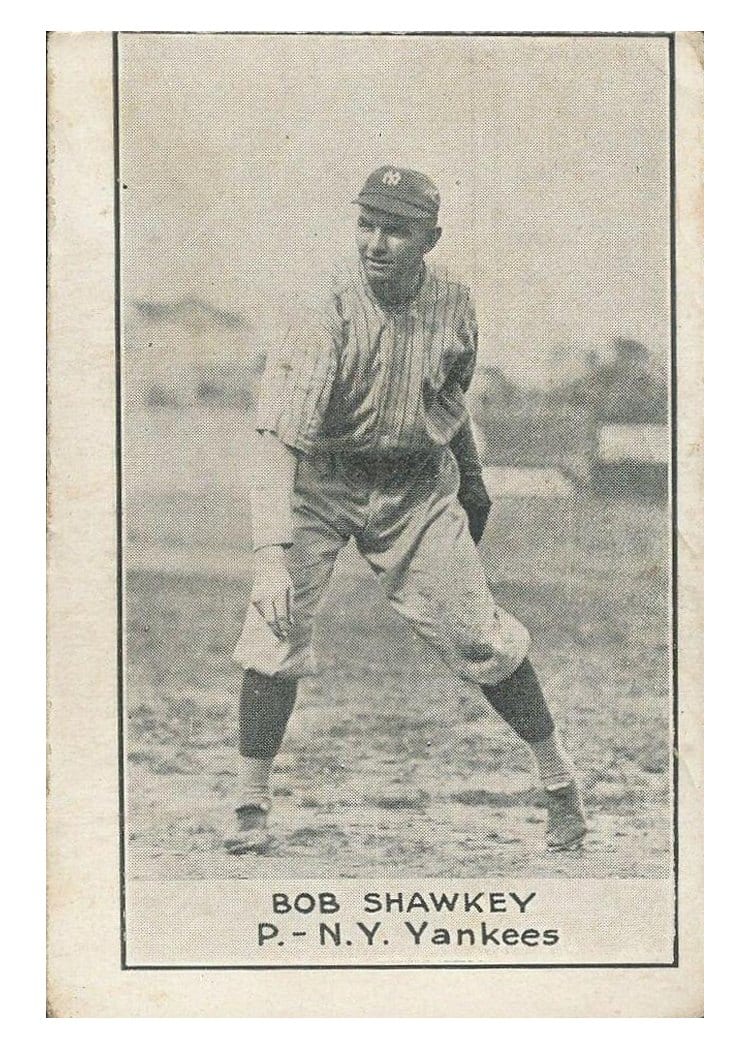 1921 E220 National Caramel Bob Shawkey card