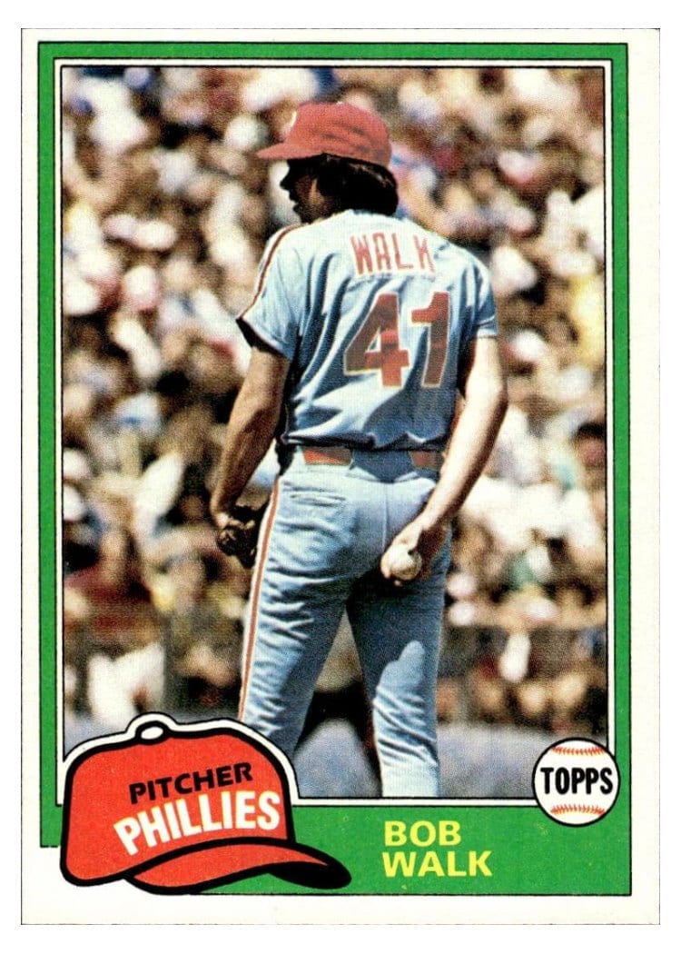 1981 Topps Bob Walk #494 card
