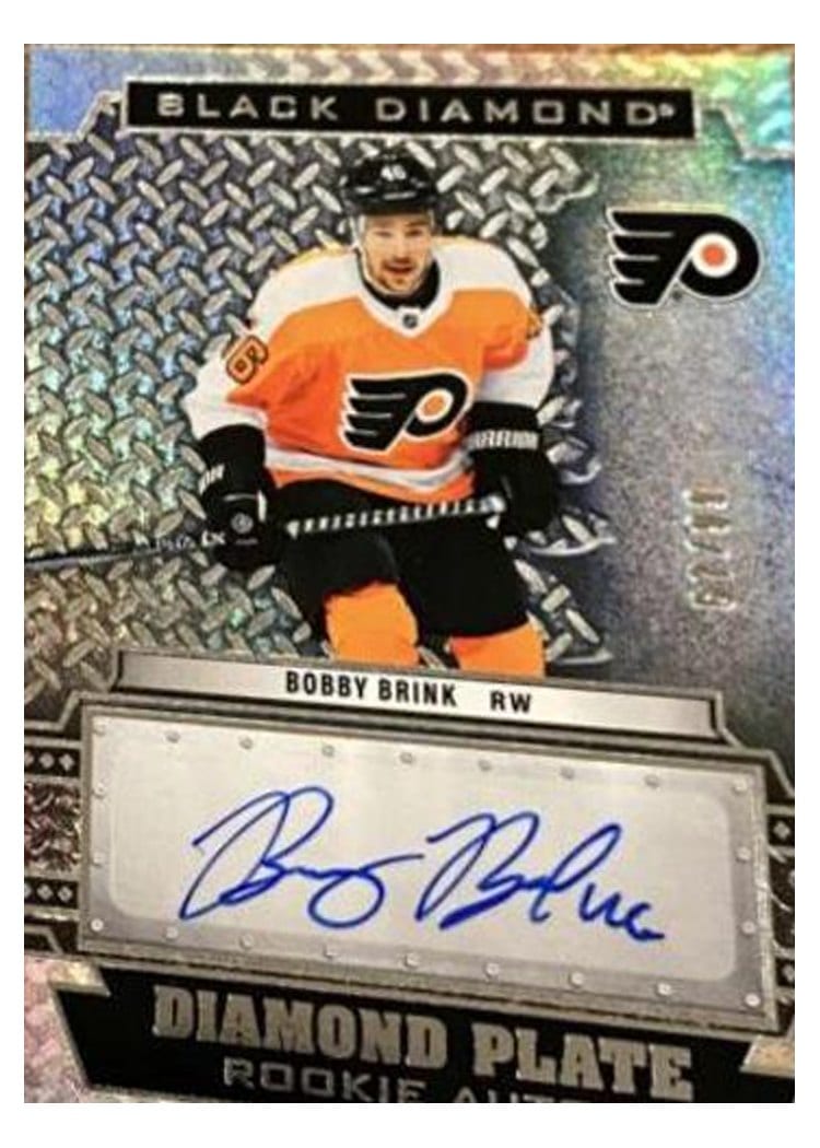 2022-23 Upper Deck Black Diamond Diamond Plate Rookie Autos Bobby Brink #DPR-BB card