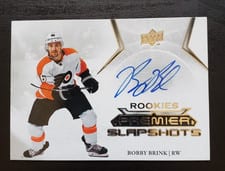 2022-23 Upper Deck Premier Premier Slapshots Autograph Rookies Bobby Brink #PSAR-BB card
