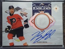 2023-24 Upper Deck Ultimate Collection Ultimate Emblems Autograph Bobby Brink #UE-BB card