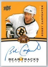 2023-24 Upper Deck Boston Bruins Centennial Bear Tracks Autographs Bobby Carpenter #BT-BC card