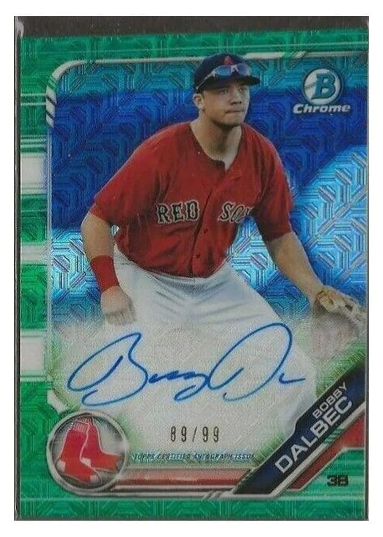 2019 Bowman Mega Box Chrome Autographs Bobby Dalbec #BD card