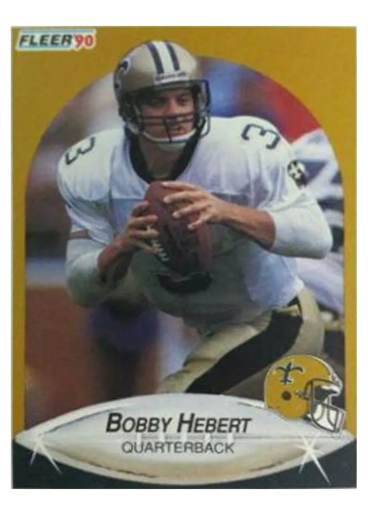 1990 Fleer Bobby Hebert #187 card