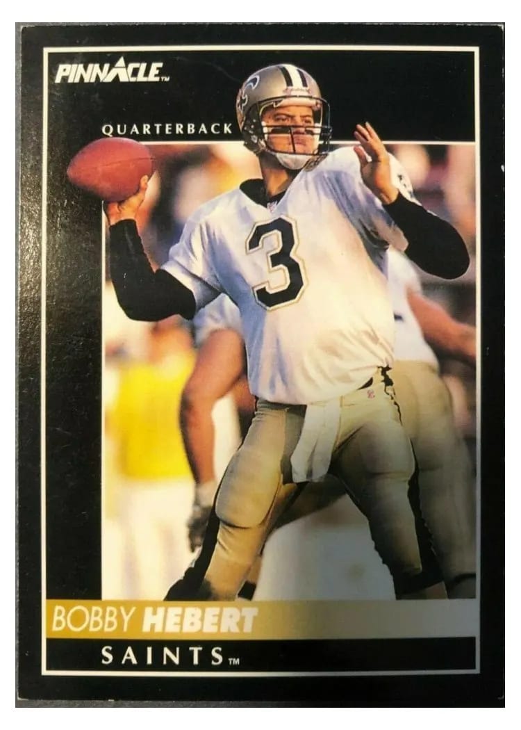 1992 Pinnacle Bobby Hebert #100 card