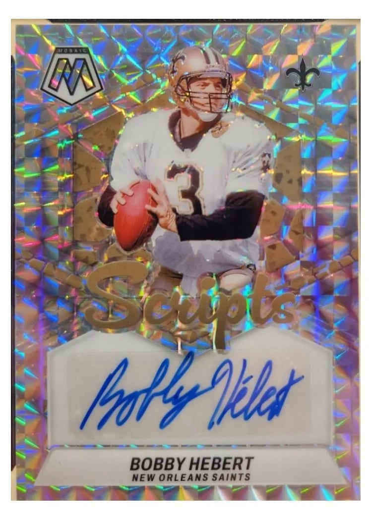 2024 Panini Mosaic Scripts Bobby Hebert #SC-BHT card