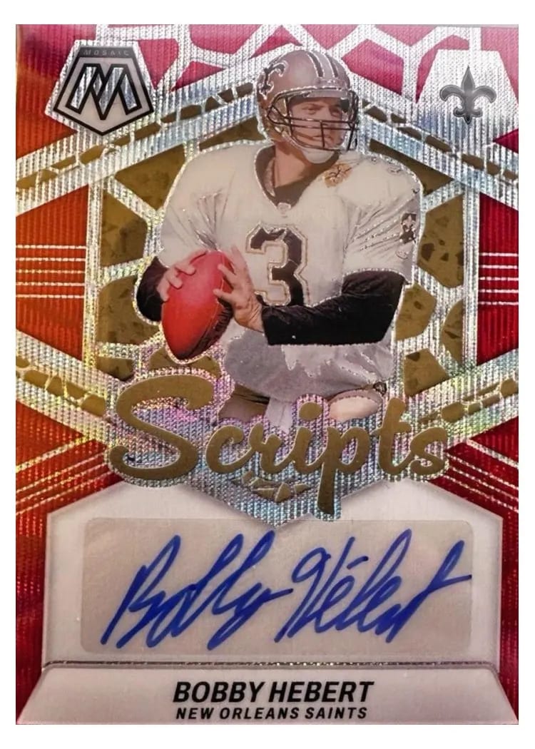 2024 Panini Mosaic Scripts Bobby Hebert #SC-BHT card