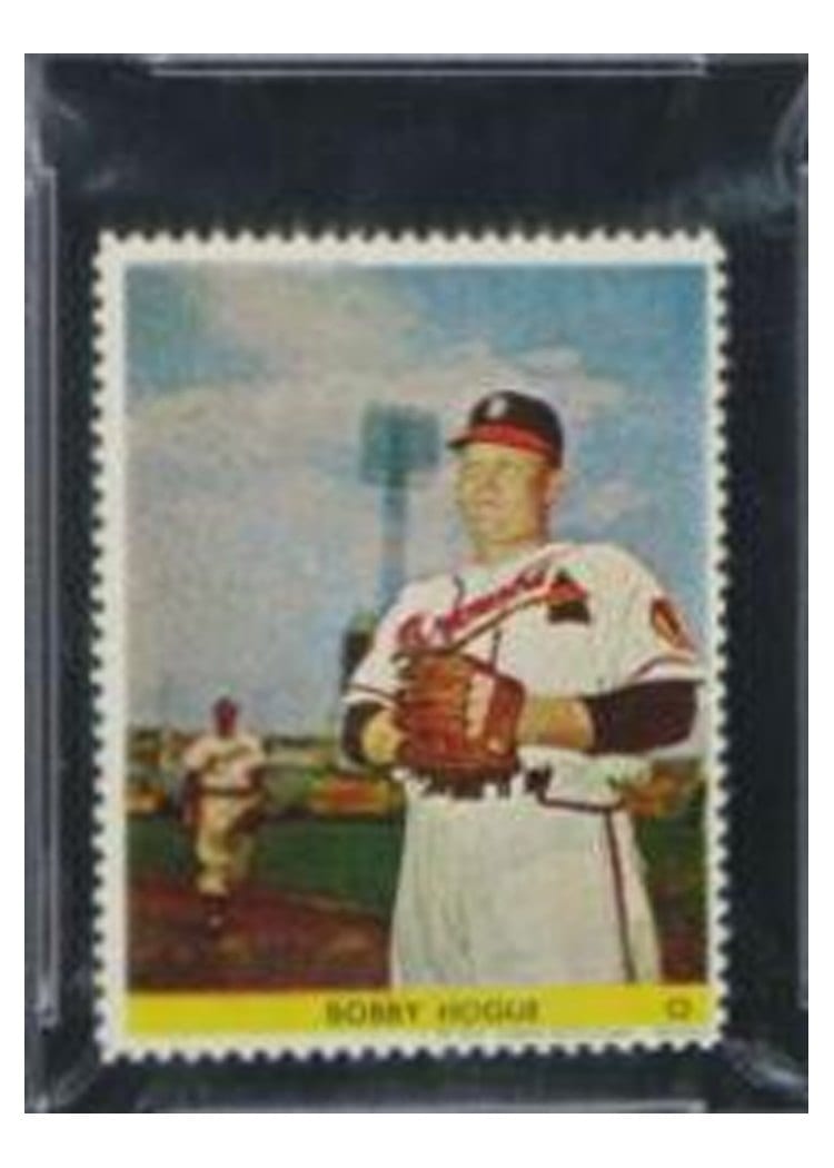 1949 Eureka Sportstamps Bobby Hogue #13 card