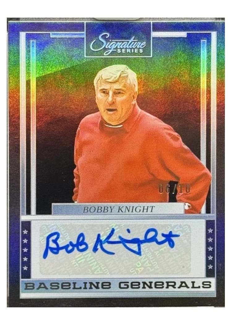 2025-26 Panini Signature Series Baseline Generals Bobby Knight #1 card