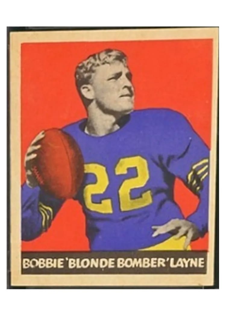 1949 Leaf Bobby Layne #67 card