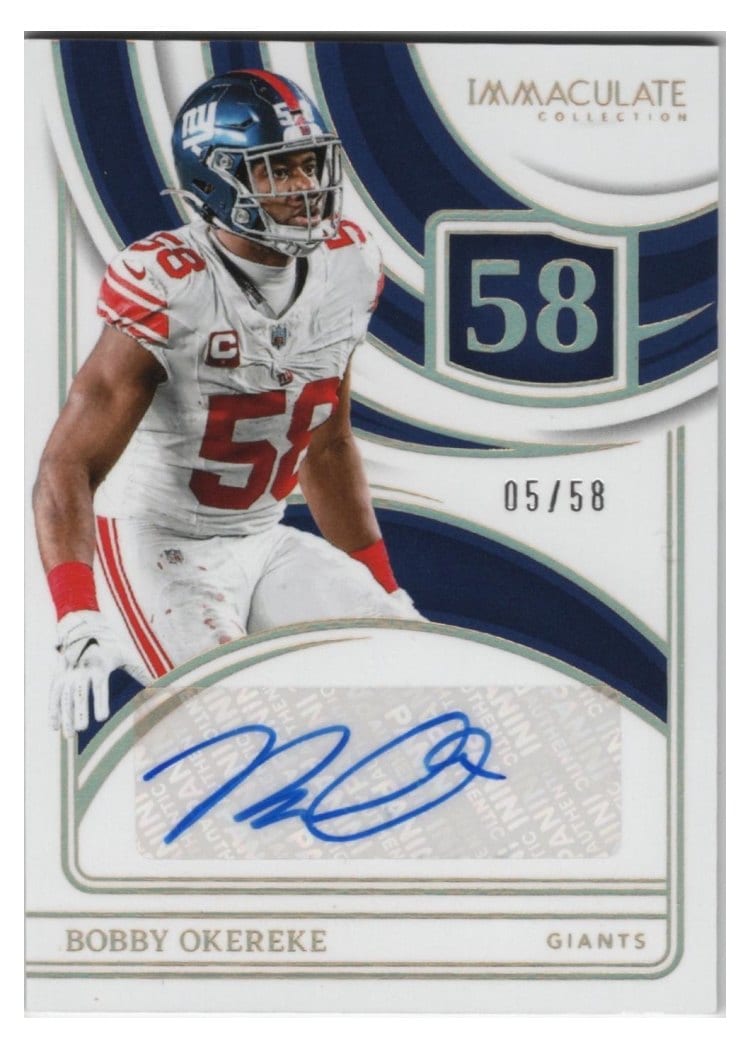 2024 Panini Immaculate Collection Immaculate Numbers Signatures Bobby Okereke #30 card