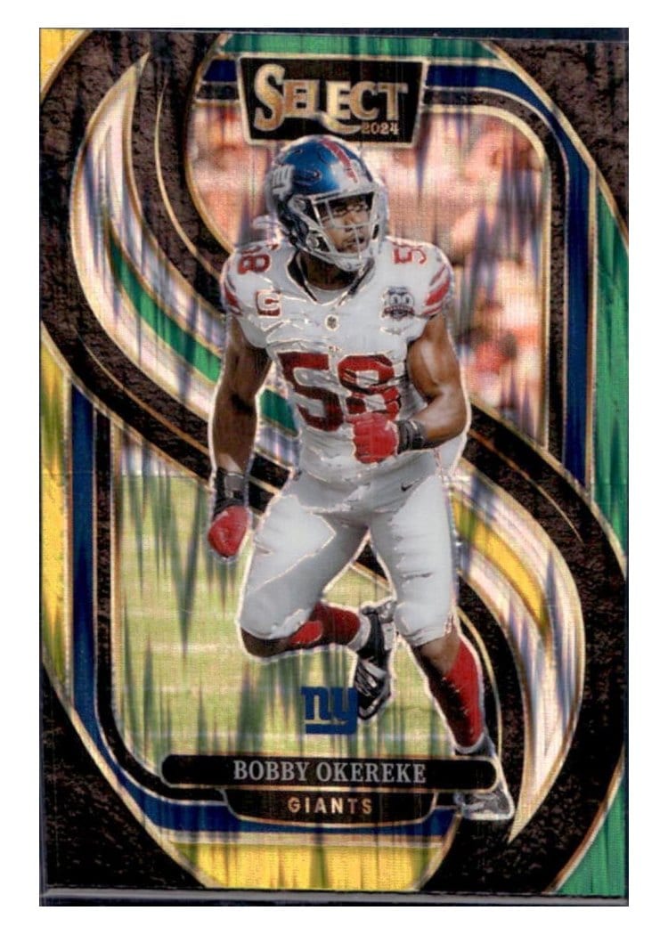 2024 Panini Select Base Set Bobby Okereke Green Yellow Prizm Shock #109 card