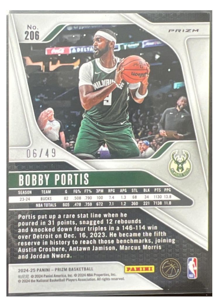 2024-25 Panini Prizm Base Set Bobby Portis #206 card