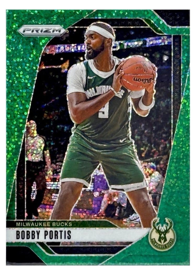 2024-25 Panini Prizm Base Set Bobby Portis Green Sparkle #206 card