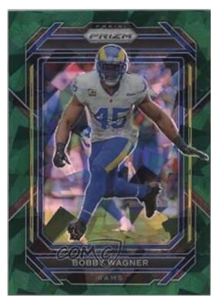 2022 Panini Prizm Base Set Bobby Wagner Green Ice #166 card