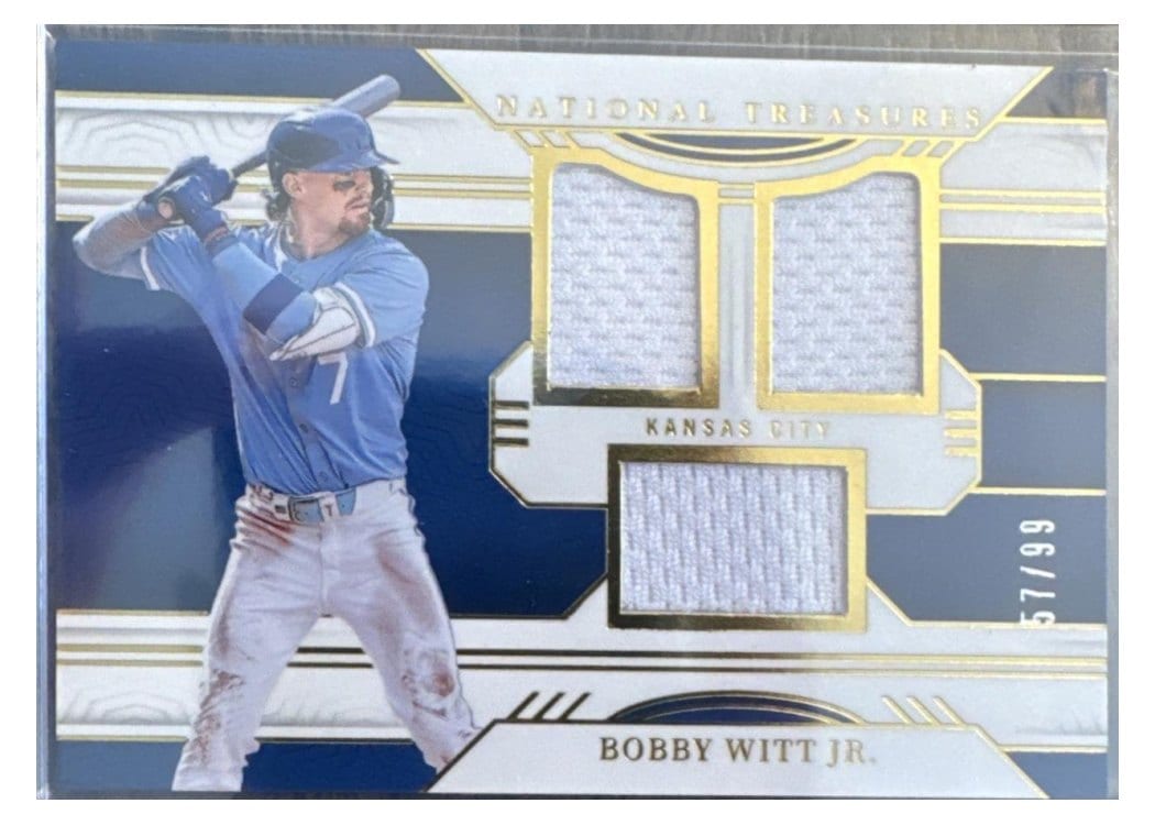 2024 Panini National Treasures Game Gear Swatches Trio Bobby Witt Jr. #22 card