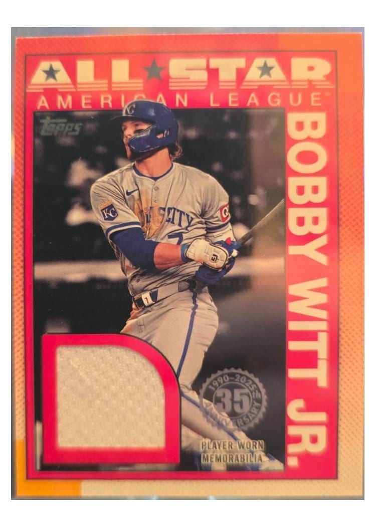 2025 Topps 1990 Topps Baseball All-Star Relics Bobby Witt Jr. #90ASR-BW card