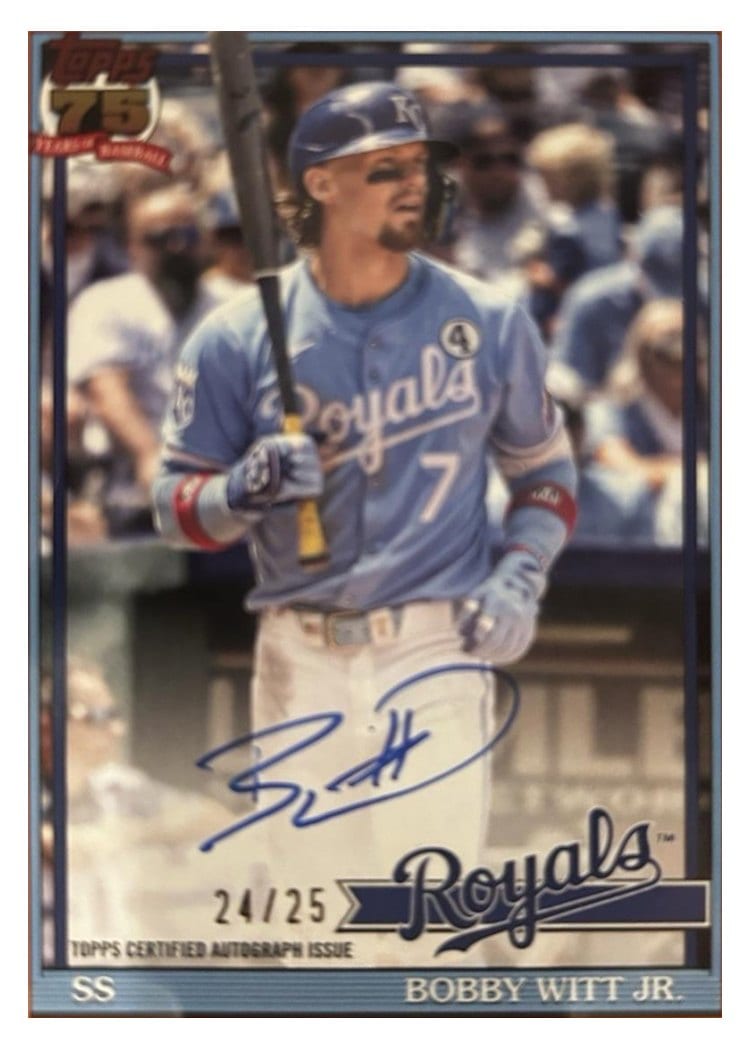 2026 Topps 1991 Topps Autographs Bobby Witt Jr. #91A-BW card