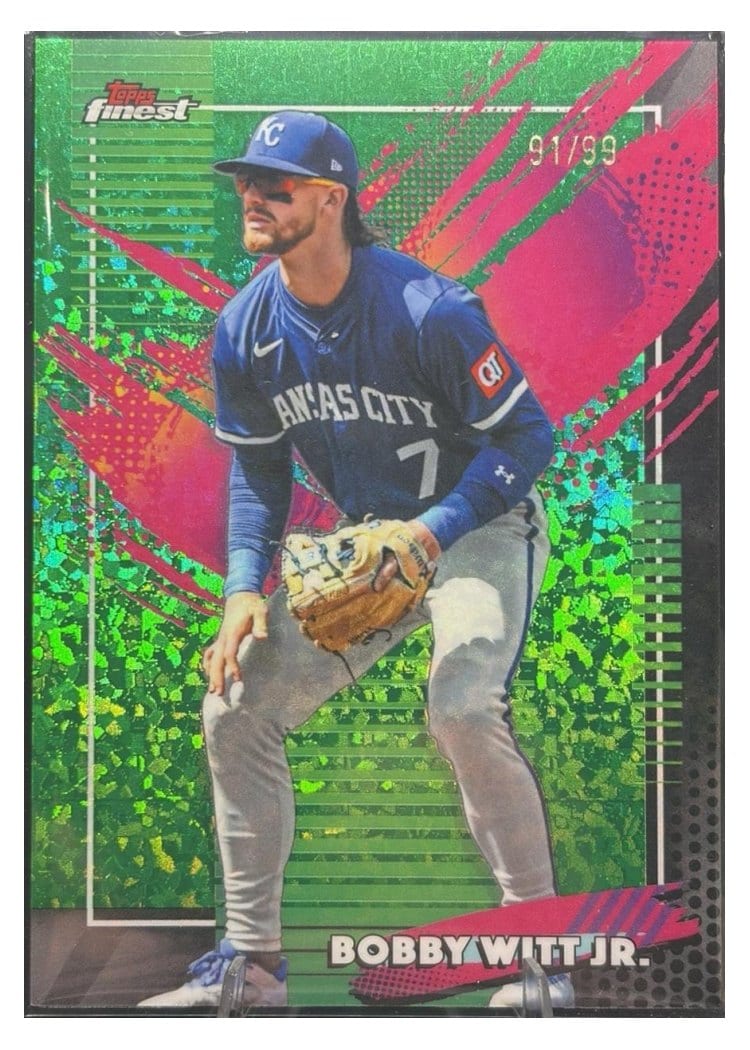 2026 Topps Finest Bobby Witt Jr. Green Mini Diamond Refractor #207 card