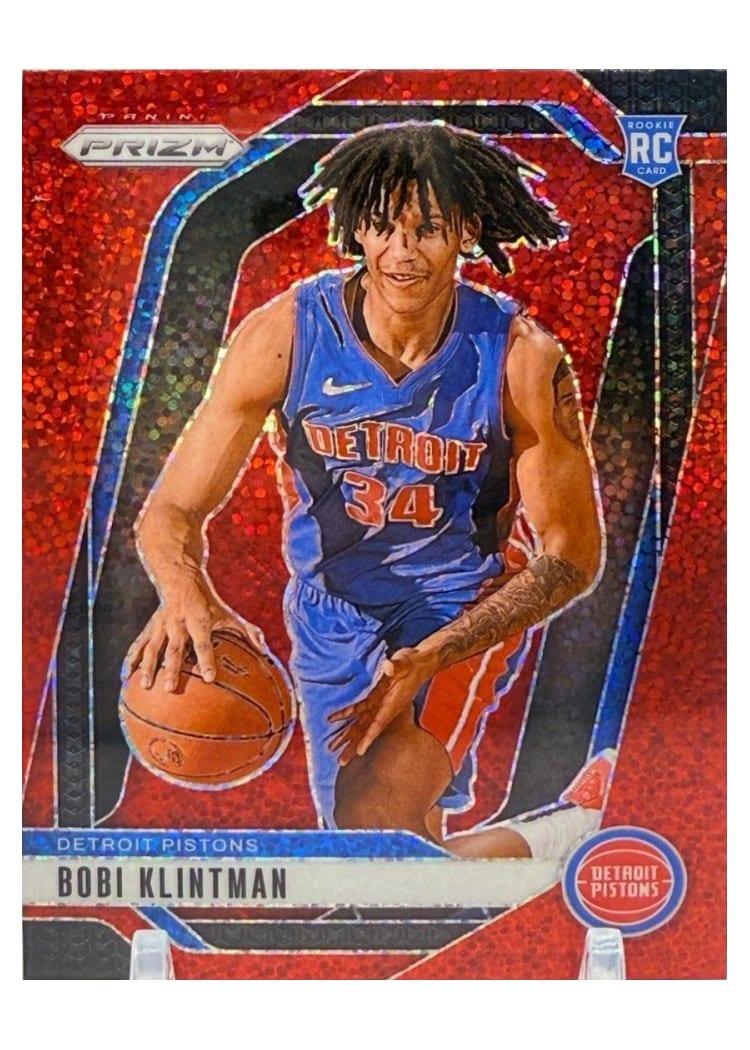 2024-25 Panini Prizm Base Set Bobi Klintman Red Sparkle #266 card