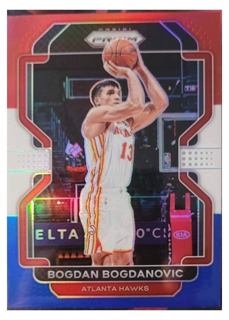 2021-22 Panini Prizm Base Set Bogdan Bogdanovic Red White Blue Prizm #149 card
