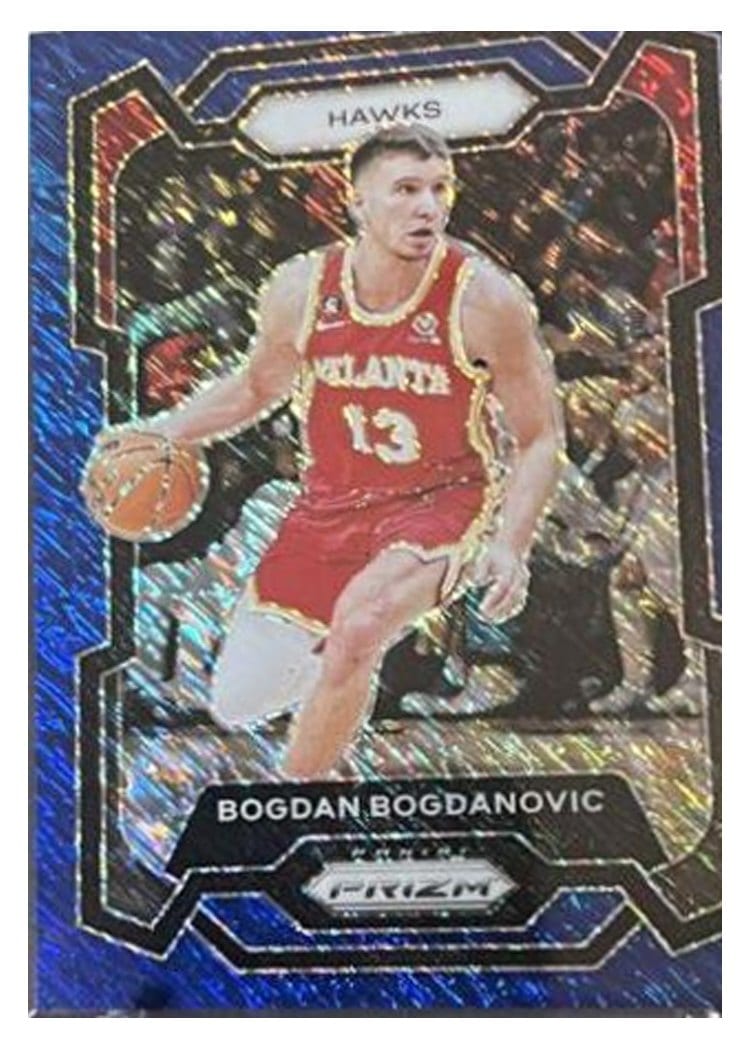 2023-24 Panini Prizm Base Set Bogdan Bogdanovic Blue Shimmer #23 card