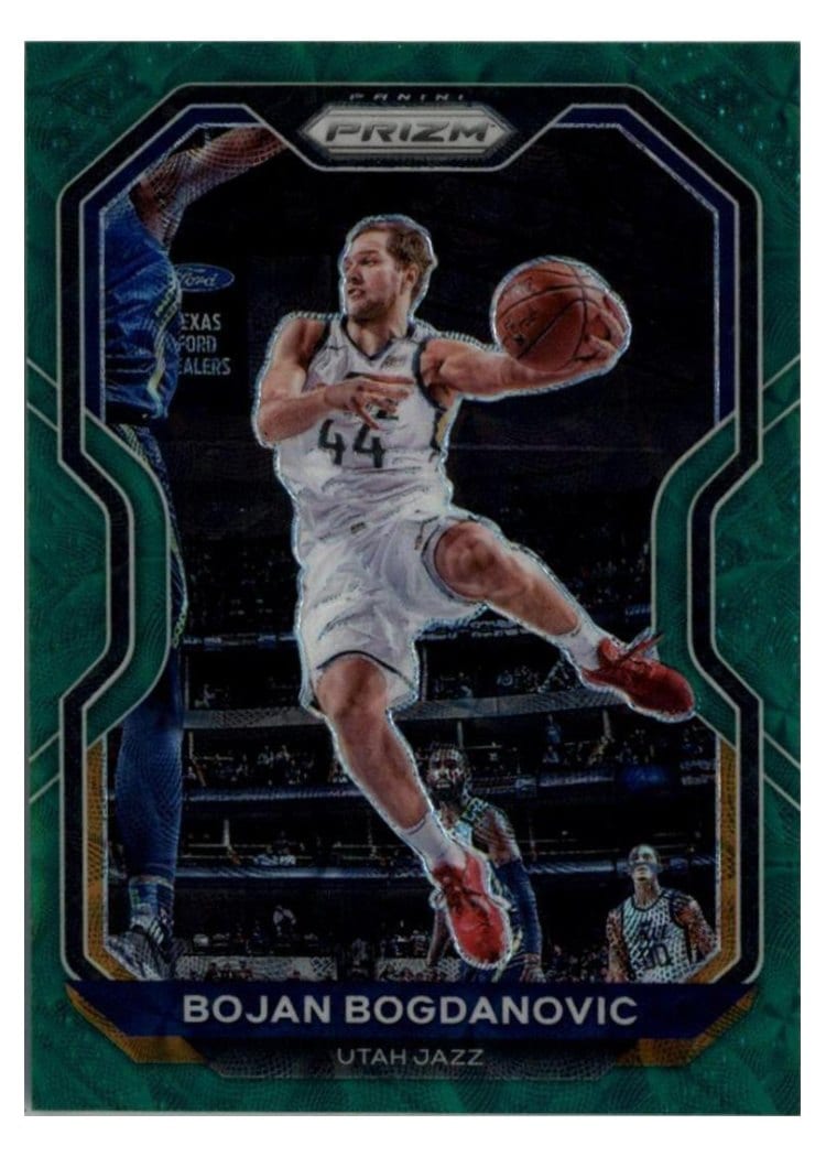 2020-21 Panini Prizm Base Set Bojan Bogdanovic Choice Green Prizm #72 card