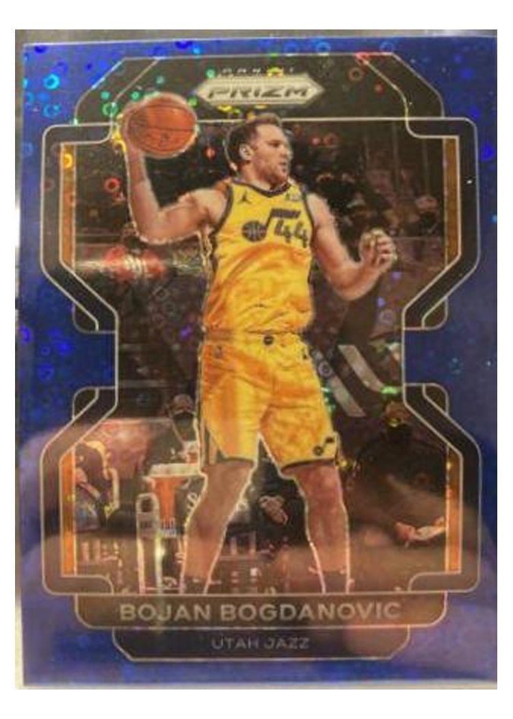 2021-22 Panini Prizm Base Set Bojan Bogdanovic Fast Break Blue Prizm #67 card