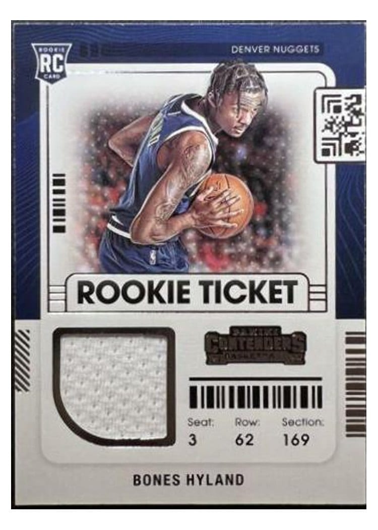 2021-22 Panini Contenders Rookie Ticket Swatches Bones Hyland #RTS-NHY card