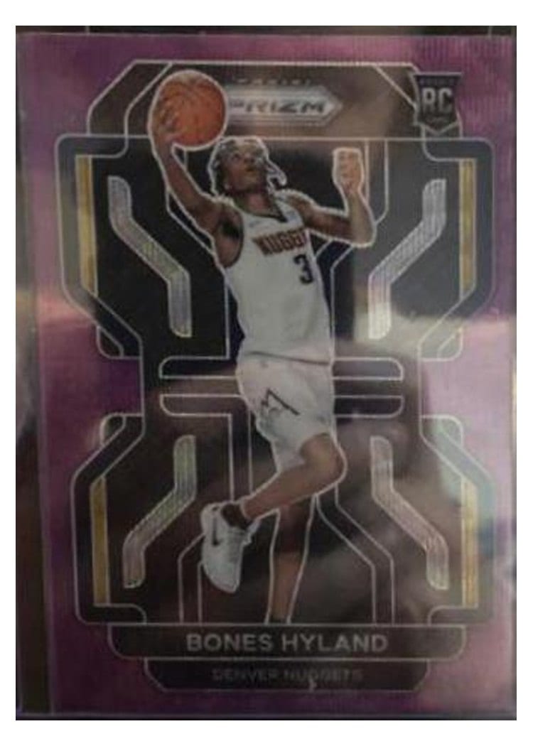 2021-22 Panini Prizm Base Set Bones Hyland Purple Wave #302 card