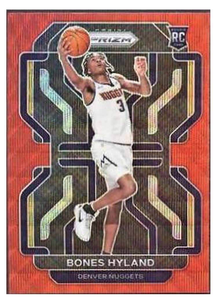 2021-22 Panini Prizm Base Set Bones Hyland Ruby Wave #302 card